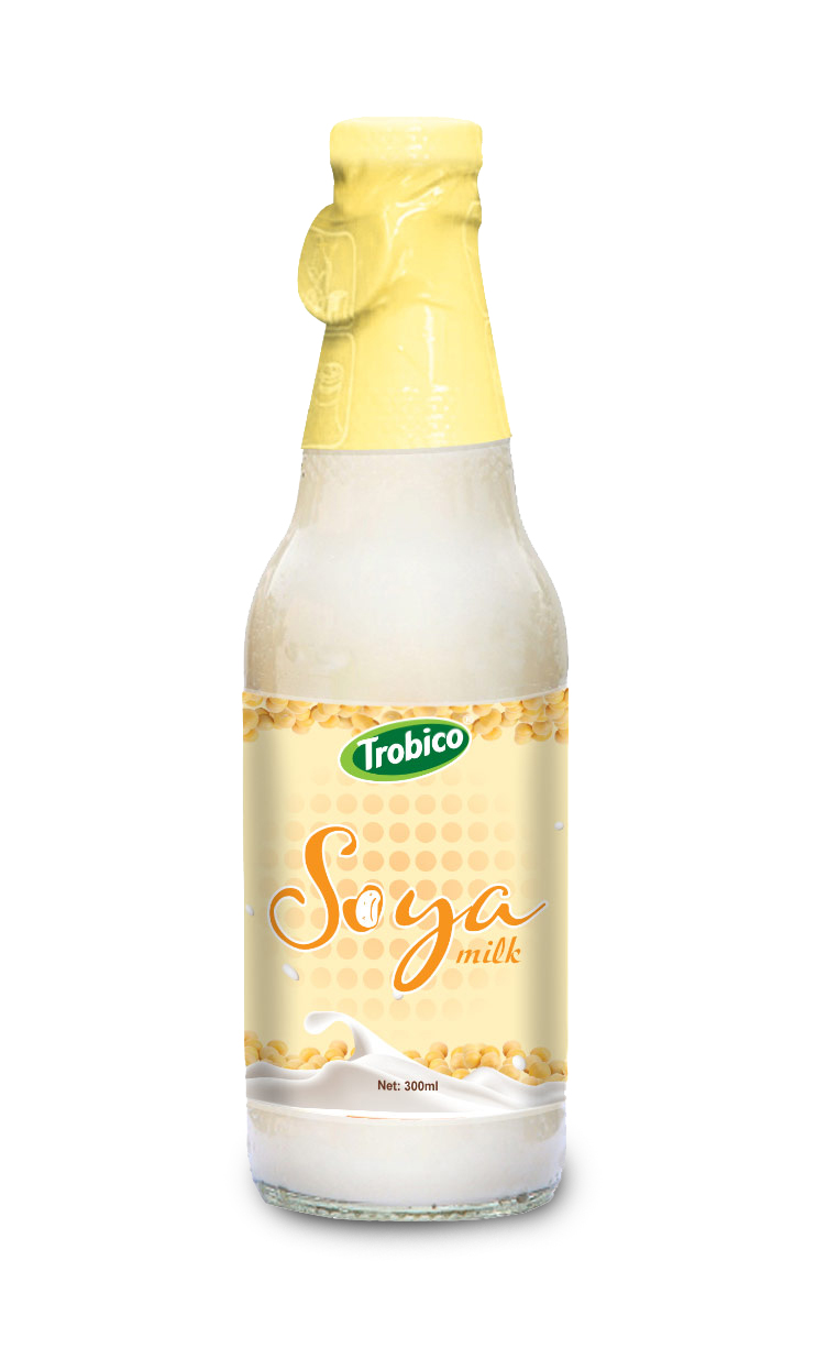 300ml Soya milk in Glass bottle Beverage Manufacturer